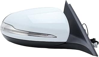 W205 Side Mirror for 2015-2021 Mercedes Benz C Class C180 C260 C300,Mercedes Passenger Side Door Mirror with Electrical Folding/Blind Spot/Heated/LED Turning Signal Light/Memory/Puddle Lights (White)