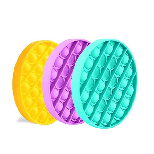Push pop pop Bubble Sensory Fidget Toy,Autism Special Needs Stress Reliever Silicone Stress Reliever Toy,Squeeze Sensory Toy (Multicolor, 3)