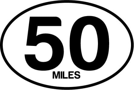 Liphontcta 50 Miles Oval Decal
