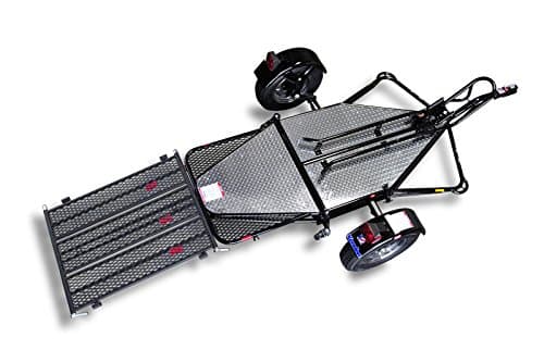 Kendon Stand-Up Single Ride-Up SRL Motorcycle Trailer | Foldable Carrier with Ramp for Scooter, Dirt or Motocross Bike, Big Bike Harley & More | Heavy Duty Wheels, Ramps & Platform | 112" x 72" x 27"