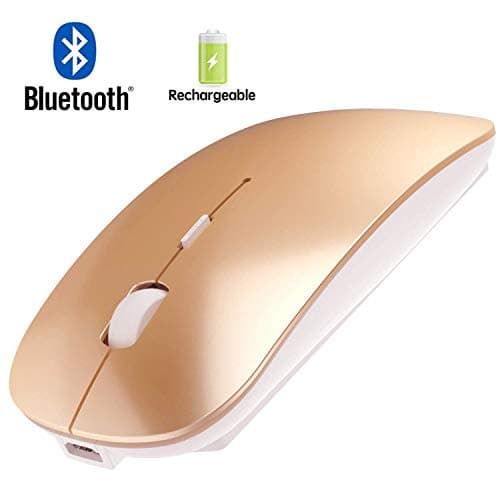 Bianco Slim Rechargeable Bluetooth Wireless Mouse for PC Computer Notebook Computer Android Tablet Vomputer Intelligent Equipment (Gold)