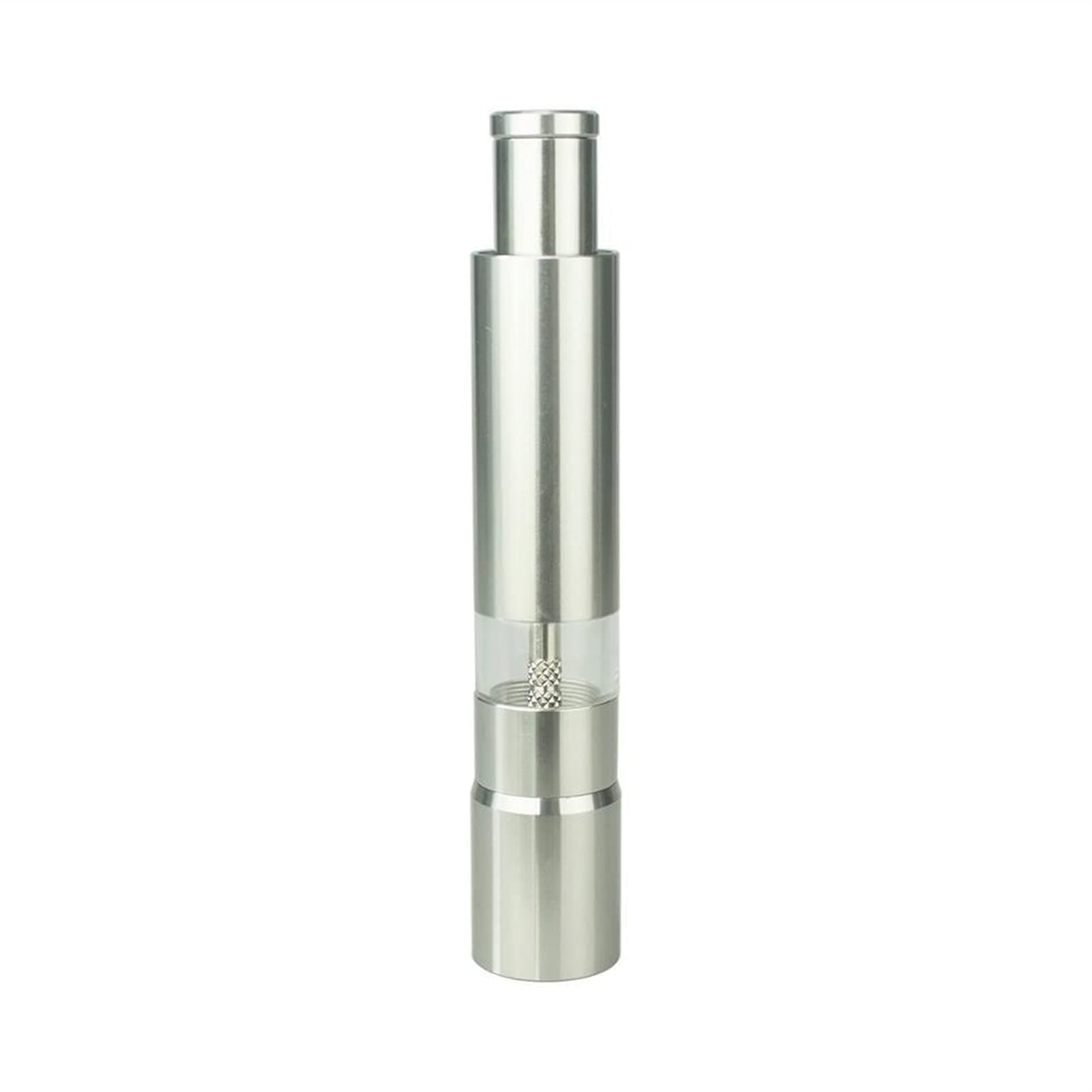Thumb Push Pepper Mill,Customization Portable Salt Grinder (Color : Silver Mill)