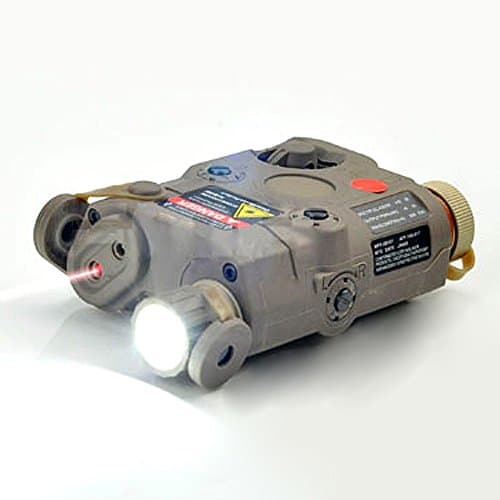 ETHAN PEQ-15 Style LED Flashlight + Red Laser Sight BLACK for AEG GBB CQB (Tan)