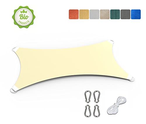 Sun Shade Sails Rectangle 13'x15' Customized Size Available Patio Garden UV Block (ECOLOGICAL MATERIAL) Beige