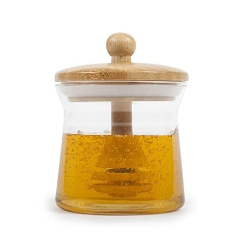Core Bamboo Glass Honey Comb Jar with Dipper