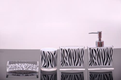 4pcs Acrylic Bathroom Set Zebra-stripe Bathroom Accessories Set