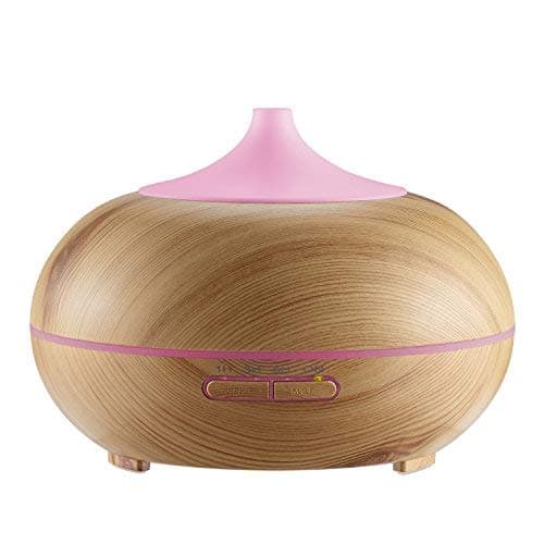 Sparoma AE7619-VC Aromatherapy Essential Oil Diffuser Ultrasonic Cool Mist Humidifier 300ml Wood Grain, 1.0 Gallon, Brown