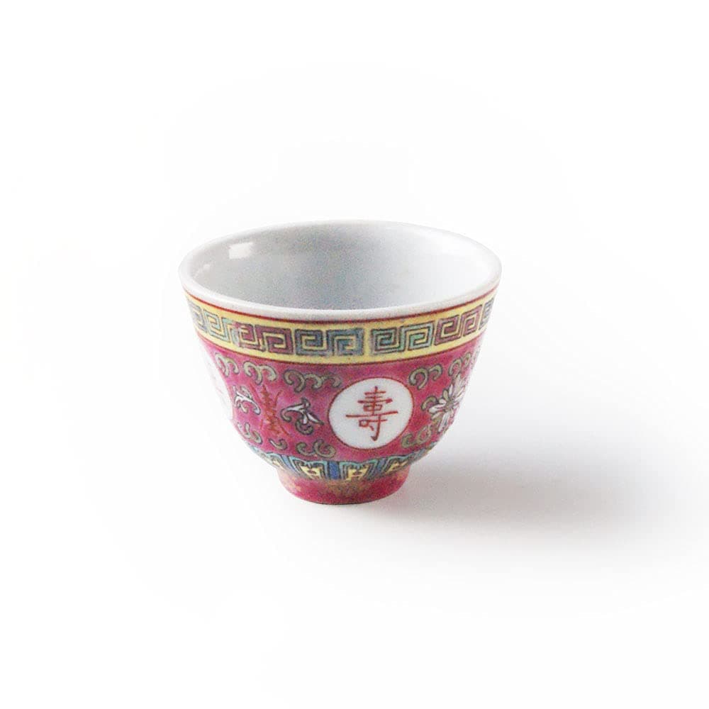 Oriental Red Pattern Ceramic Tea Cup