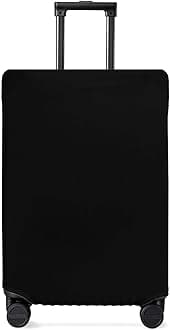 Black Travel Luggage Cover, Solid Anti-scratch Travel Suitcase Protector Covers, Washable Elastic Baggage Covers Fit 26-28 Inch Carry on Luggage