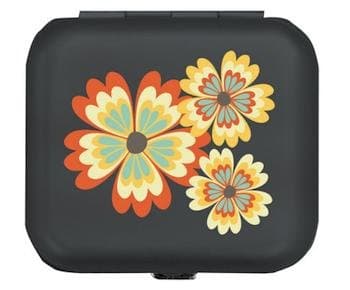 Light Weight Metal Divided Pill Box Pillbox Case New Hinged - Urban Chic Floral Bliss by Wellspring Gifts