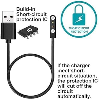 Chargers Compatible with P22 of Popglory, Kalinco smartwatch, LUOBA TOZDTO i13, WZWNEER DXPICR Y20GT, Iaret i18, Wwzzey P42B and AGPTEK LW31, Magnetic, 2-Pack, B+B Type