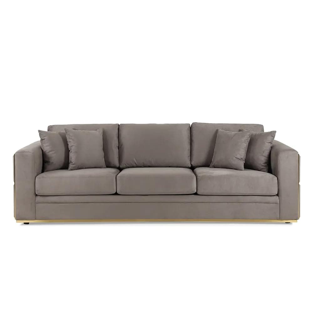 homes r us هومز أر أس E ica 3-Seate Fab ic Upholste ed Sofa, G ey