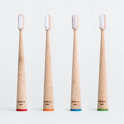 MABLE Kids Bamboo Toothbrush- SoftBristle - Four Pack