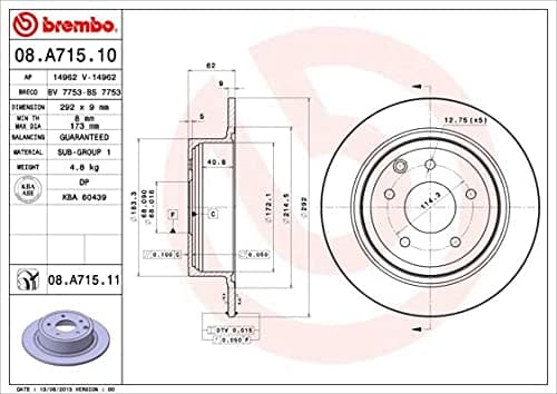 Brembo 08.A715.10 Brake DISCS - Pair