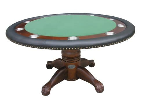 Berner Billiards 60" Round Poker Table in Dark Walnut