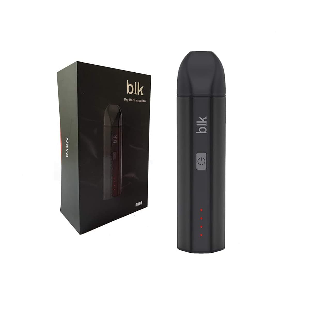 BLK NOVA Dry Herb Vaporizer 3-in-1 Large Ceramic Chamber 1600mAh Battery Advanced 4 Temperature Settings Portable and Innovative Design of Herbal Vaporizer(Black)