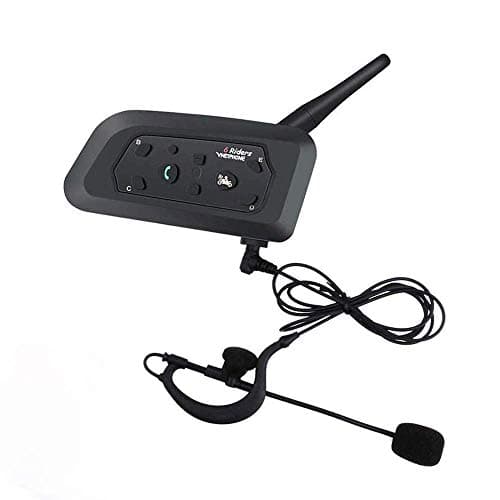 V6C BT 3.0 Bluetooth Wireless Intercom Full Duplex 1200M Referee Interphone with Armband, 6 Riders Waterproof Helmet Earpiece Support Hands-Free DSP Noise Reduction