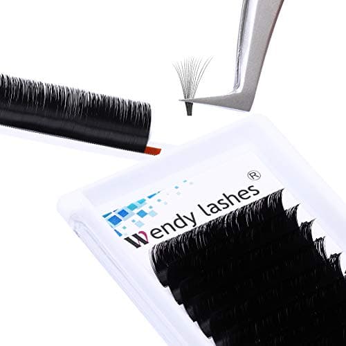 Eyelash Extensions C/D Curl Easy Fan Lash Extensions 0.07mm Optinal 11-17mm Length Mega Volume Eyelash Extension 3D~10D Self Fanning Lashes (0.07-C, 8-14mm)