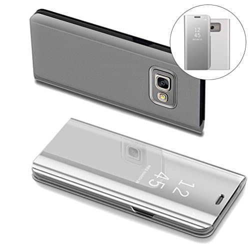 COTDINFORCA Samsung A7 2017 Case, Mirror Design Clear View Flip Bookstyle Luxury Protecter Shell with Kickstand Case Cover for Samsung Galaxy A7 2017 SM-A720-5.7 inch. Flip Mirror: Silver