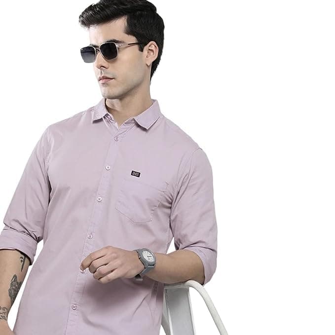 The Indian Garage Co Men's Cotton Regular Fit Solid Full Sleeves Spread Collar Casual Shirt