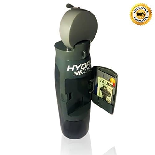 HydroCubby Leak-Proof Water Bottle: with Hidden Storage Compartment - Gray - 24oz