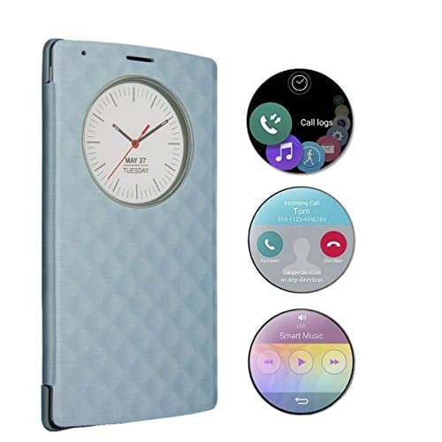 Smart Quick Circle Cover Case for LG G4 QI wireless charging NFC Chip attached (Blue with IC chip)
