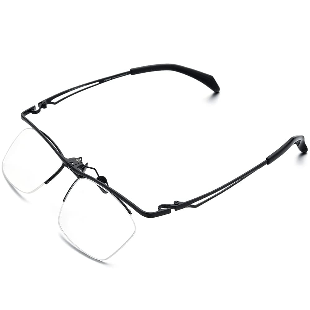180° Flip Titanium Glasses Frame for Men,Square Eyewear Optical Eyeglasses F8043