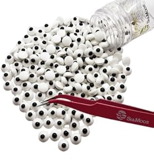 SE Si&Moos Candy Eyes for Decorating Small Edible Eyes Small Eye Sprinkles Googly Candy Eyes for Cakes, Cupcakes, Cookies, Party Birthday Halloween Christmas Supplies 3 OZ with Tweezers