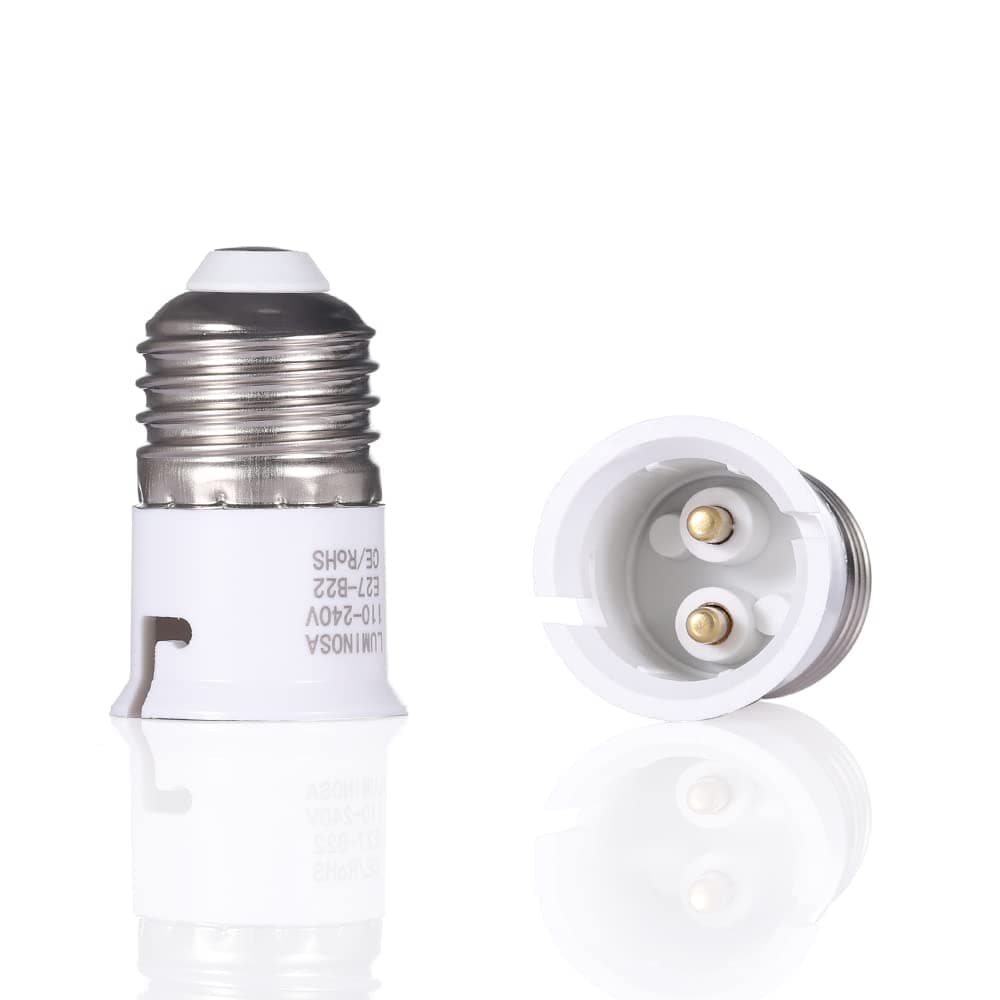 E27 to B22 Lamp Base Adapter Socket Converter (Pack of 2) / Screw to Bayonet Bulb Socket Adaptor Convertor/CE Certified / 1 Year Warranty