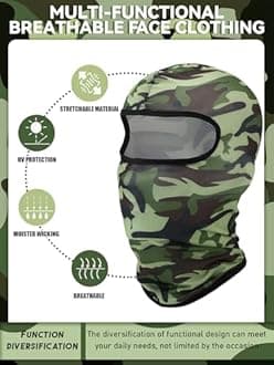 9 Pieces Ski Mask for Men Balaclava Face Mask Summer Face Mask Balaclava Full Face Mask Breathable Hood for Outdoor Use