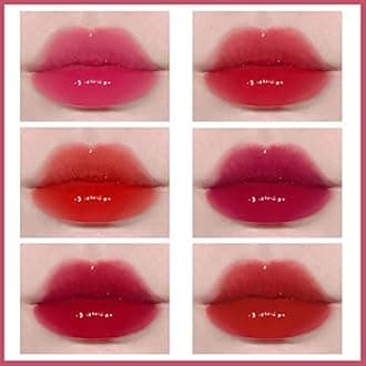 Sulily 6 Colors Lip Tint Stain Set, Korean Lip Gloss Tint Plumping Mini Liquid Lipstick, Multi-use Lip and Cheek Tint, Long lasting Non-Stick Cup Waterproof, Vivid Color