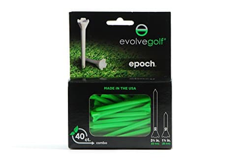 Evolve Golf Epoch (40 Count Combo Pack with 30 3.25" and 10 1.5" Golf Tees)