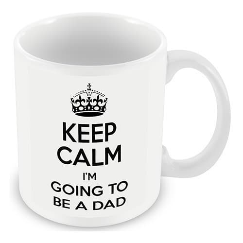 Keep Calm I'm Going to be a dad (White) Mug / Cup (choose to personalise with any name, photo, message or colour) - expecting a baby, parents to be, baby shower gift