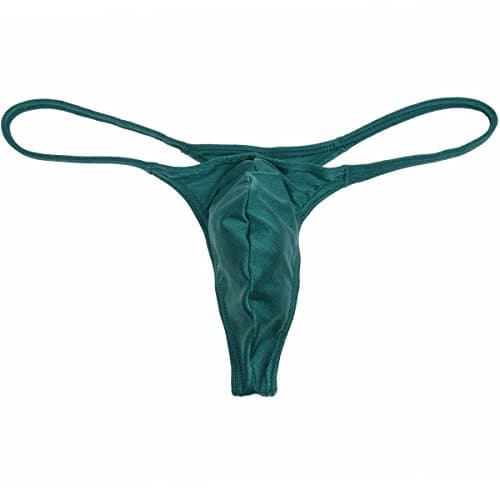 Men's Micro Thong Drawing String Mini Bikini Guys Underwear Narrow Pouch Male Shiny T-Back Lingerie