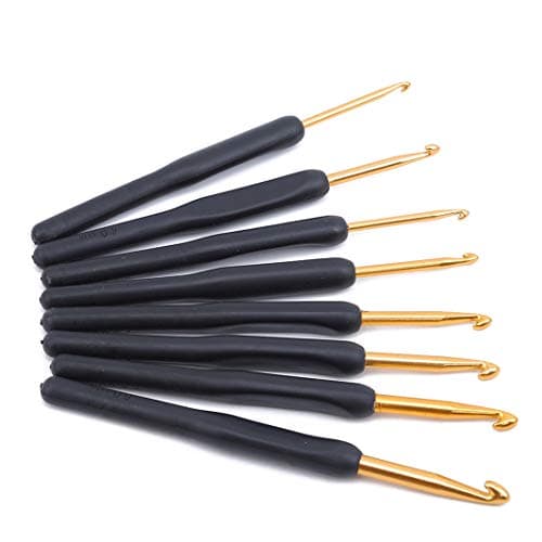 Sperrins 5 Pcs Plastic Handle Single Head Special-Shaped Crochet Hook Sewing Needles Women DIY Craft Knitting Tools red