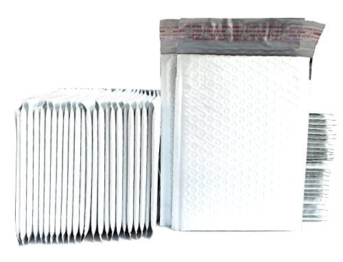 Kelkaa #0 White Poly Bubble Mailers Bulk Self Seal Padded Envelopes 6" x 10" Shipping Bubble Mailer Bag (Pack of 50)