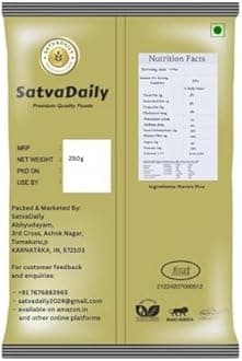SatvaDaily Navara Rice 250g | Natural and Premium | Ancient Ayurvedic Kerala Njavara Rice | Unpolished Navra Akki | Laal Chawal