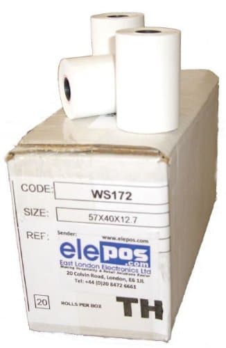 Hypercom ICE5500 Plus ICE-5500 Plus Credit Card Terminal Rolls 1 Box (20 Rolls)