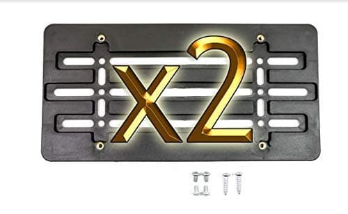 2 Front Bumper License Plate Tag Holder Mount Mounting Relocator Adapter Kit Bracket for Infiniti (All Models) Quantity Discount(9.95$ to 6.50$) (Each with 2 Screws + 4 Bolts & 4 Built in Nuts) (2)