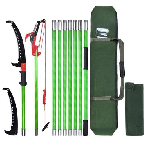 Sturdy Pole Saws for Tree Trimming 26 Feet, Long Tree Pruner with Hand Saw Blades and Scissors Set, Extendable Tree Trimmer Branch Cutter Garden Tools Manual Pruning Loppers for Sawing and Shearing