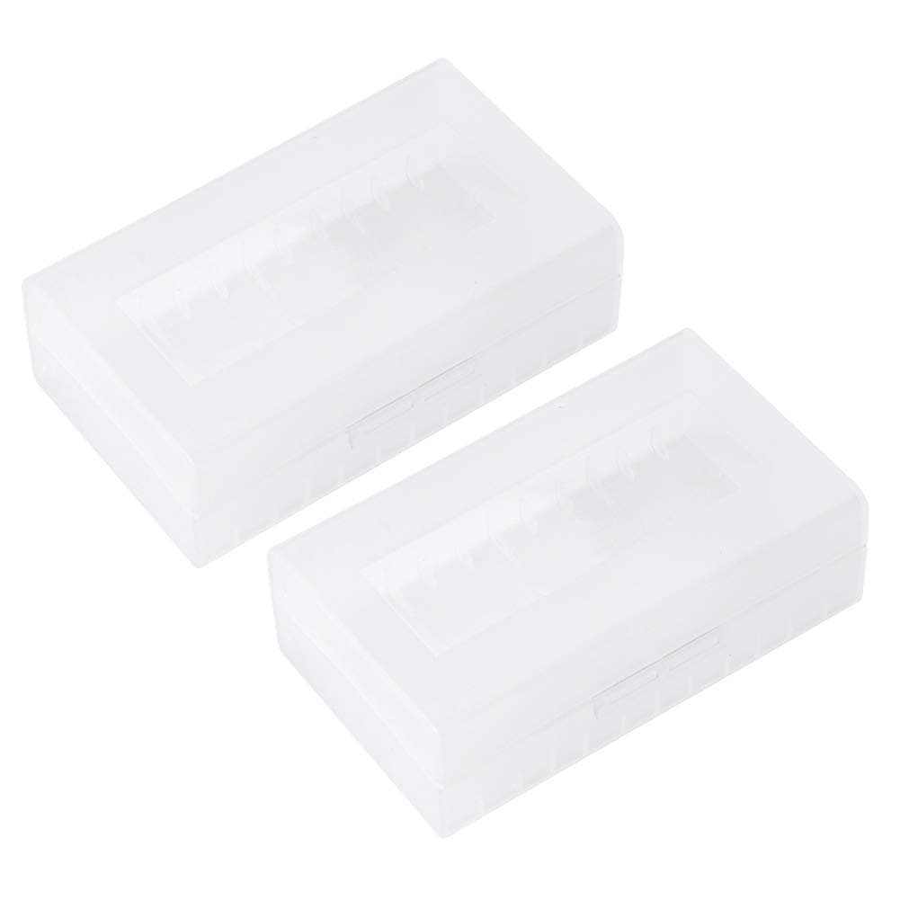 AMONIDA Battery Storage Box Organizer Pack of 2 Cases 220700/21700 Battery Box Container Waterproof Battery Storage Box Battery Holder Clear