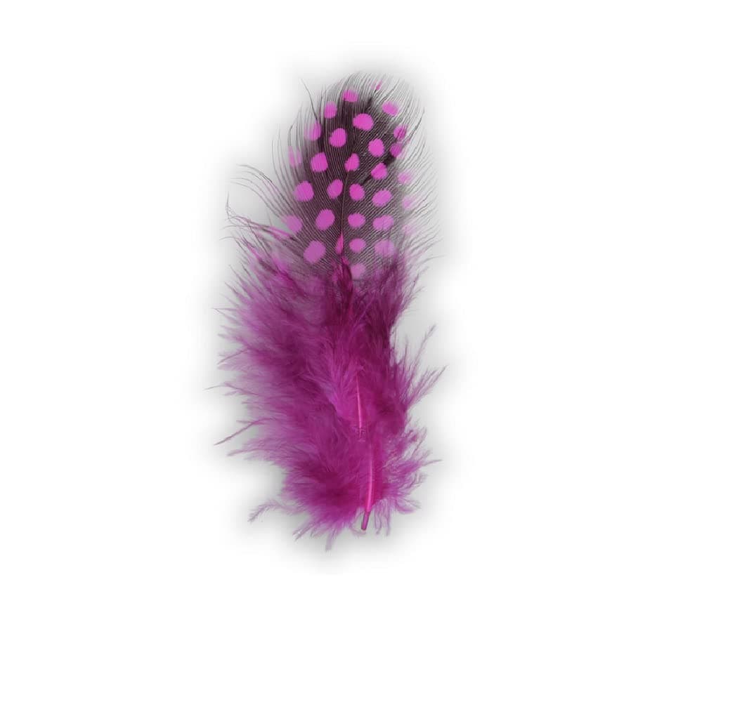 E+N Deko Vertriebs GmbH Easter Carnival Nest with Feathers Pink Fuchsia Black with Dots Pack of 100 Height x Width Approx. 12 x 2.5 cm Natural Material Dyed