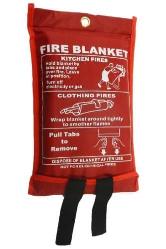 LARGE Fire Blanket, Easy to Use with Loops QUICK UNFOLDING FIRE BLANKET 1 X 1m PERFECT FOR KITCHEN OFFICE HOME GARAGE CARAVAN