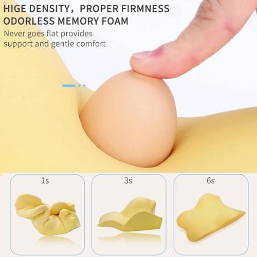 Memory Foam car Lumbar Support Pillow - Memory Foam Back Cushion - Used for car Seats, Office Chairs, recliners, Sofas, etc. (Beige)