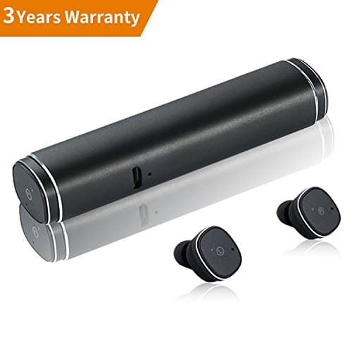 TWS Mini True Wireless Earbuds with Charging Case Cordless Waterproof IPX5 Noise Cancelling Sport In Ear Bluetooth Headphones w/mic for iPhone， Samsung， HTC ，LG， stereo 2018 edition &APTX Chip (black)