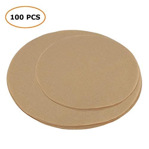 Cafurty 100 Sheets Parchment Paper Rounds 6" Diameter-Non-Stick Cake Pan Liner Circles, Cookie Baking Sheets, Precut for Cake Baking in Cheesecake Pan Spring form Pan and Tart Pan（Brown）