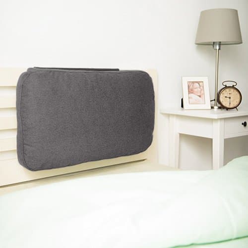 Matching Bedrooms Latte Wool Effect Weighted Headboard | Back Neck Head Support | Foam Filled | Soft Comfy Bedding | Home Bedroom (Pewter)