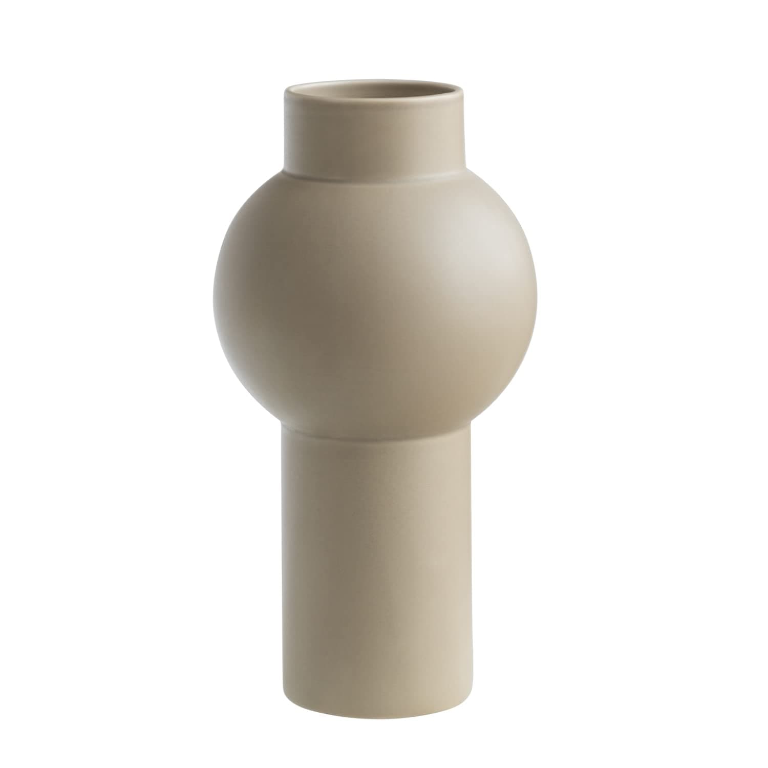 Classic Lamp-Shaped Design Vase, Practical and Versatile Home Detor, Matte Crème (Coconut Café)