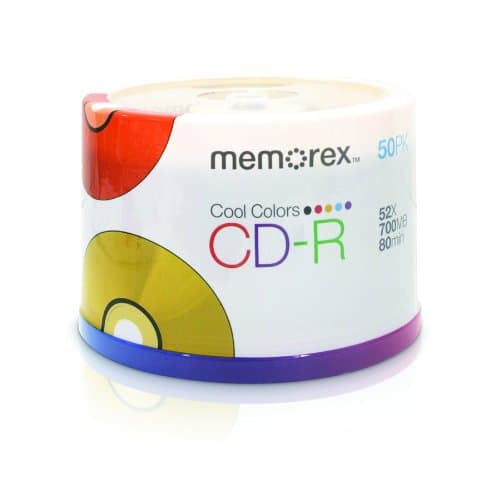 Memorex Cool Colors 52x Write-Once CD-r Spindle - 50 Pack