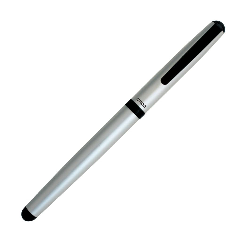 CR02 Ceramic Roller Pen Matte Silver Body with 0.7mm Blue Ink, Refillable Smooth Writing Pen with Ergonomic Grip,Durable Metal Body - Ideal for Professional & Students for Everyday.Made in Japan